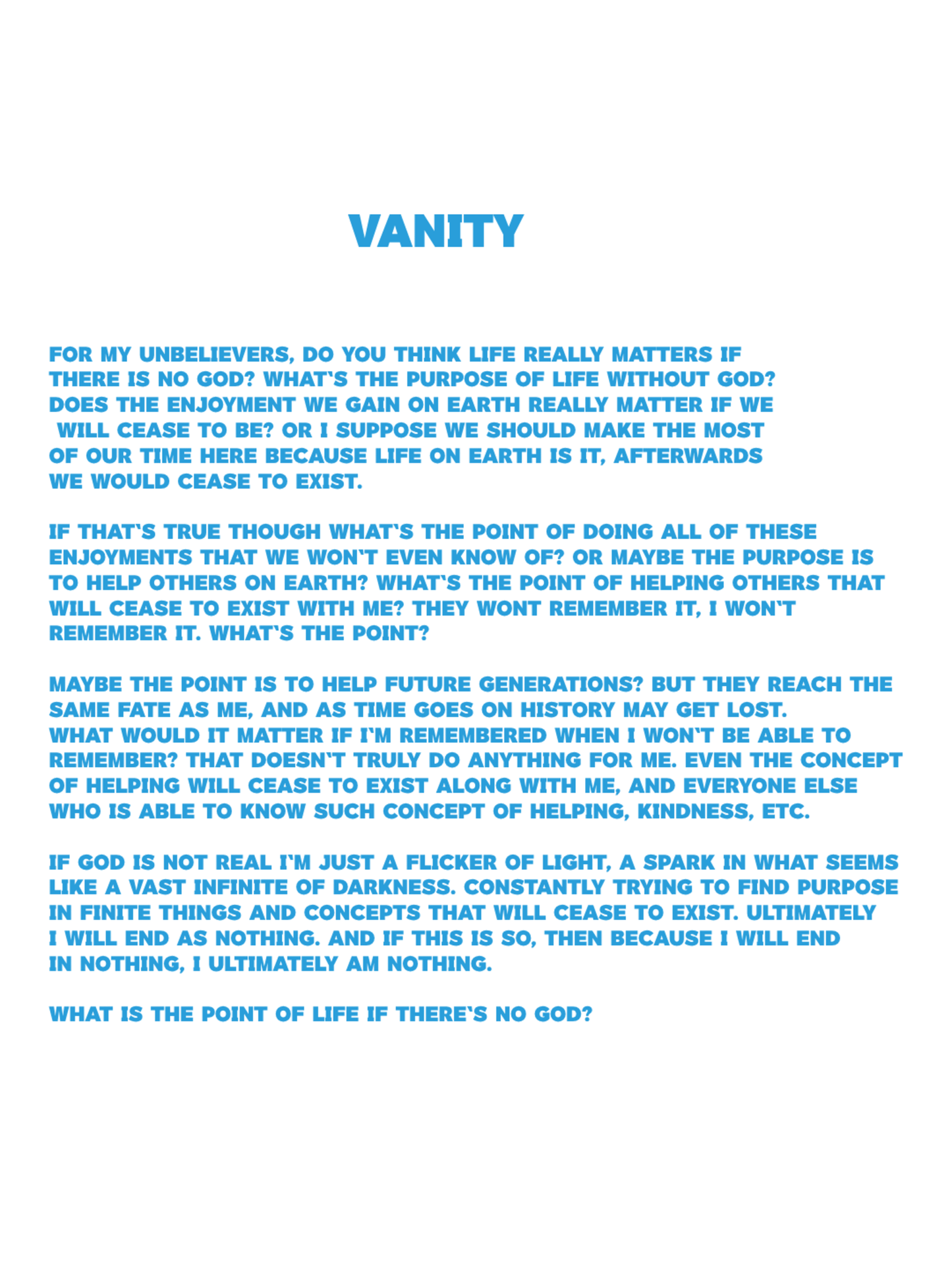 Vanity (Pre-order)
